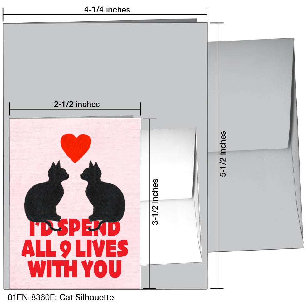 Cat Silhouette, Greeting Card (8360E) - Arte House