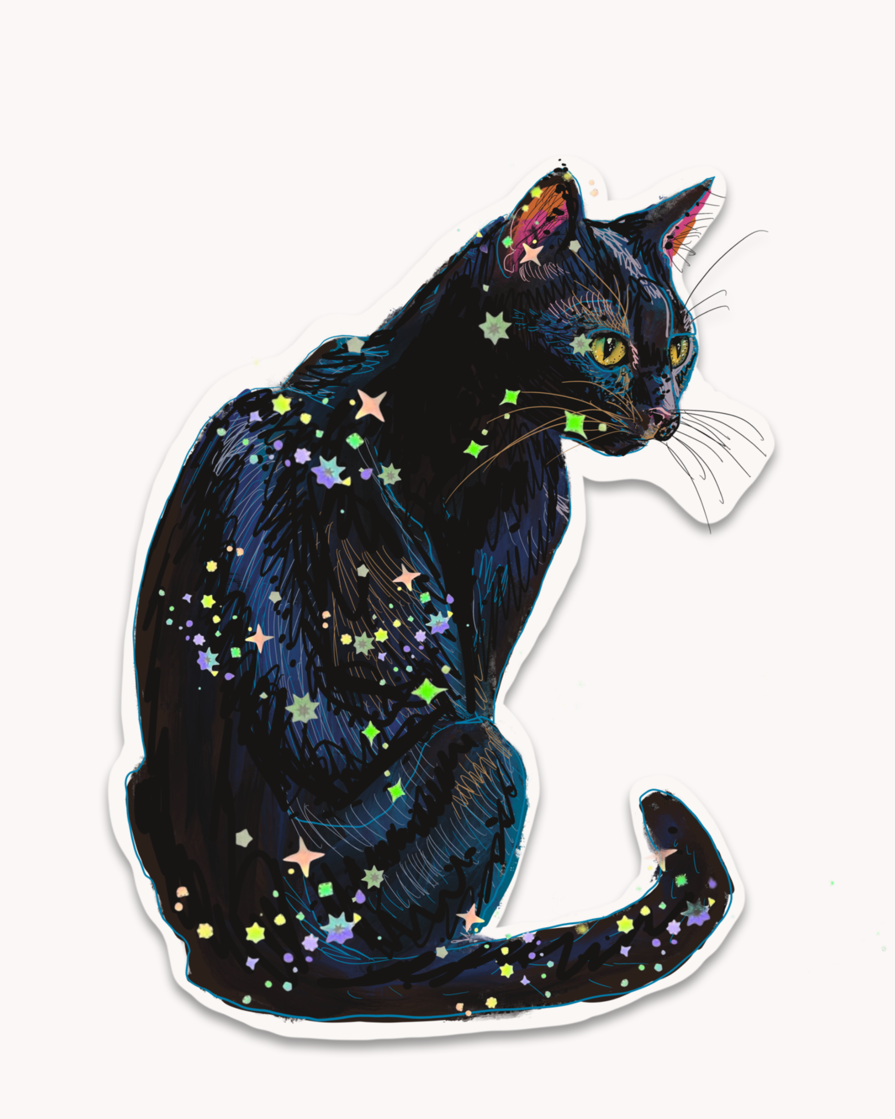 Black Cat Sticker - Arte House
