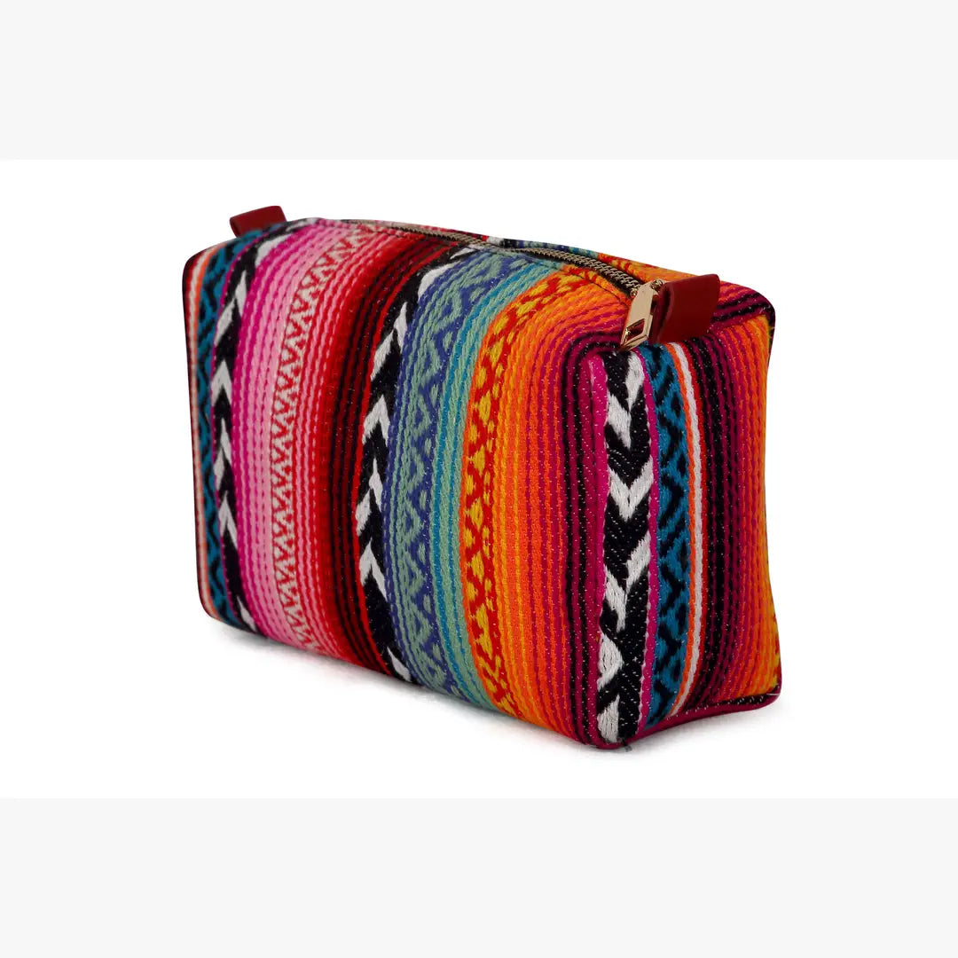 Southwestern-Inspired Travel Beauty Pouch, 8 x 3 x 5 inch - Arte House