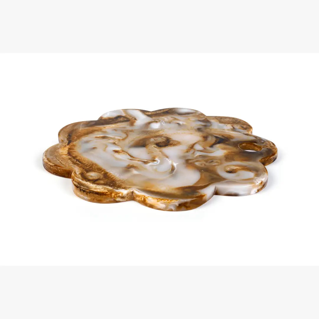 Scallop Resin Cheese Charcuterie Board, Brown - 9 Inches - Arte House