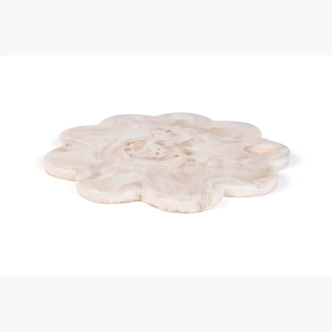 Scallop Resin Cheese Charcuterie Board, Vanilla  - 9 Inches - Arte House