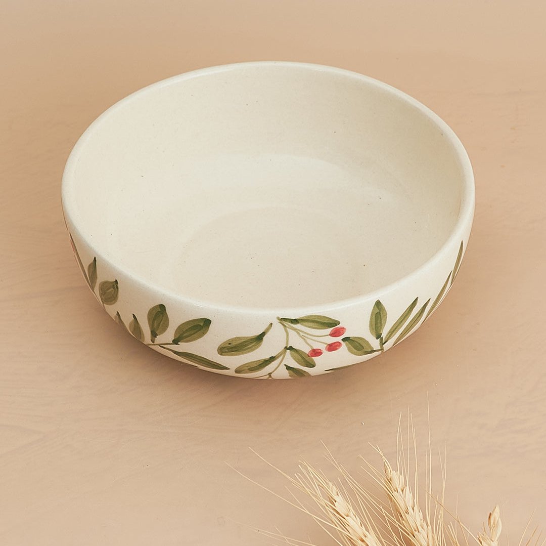 Holly Leaf Bowl, Green 2.5x7 Inches (Set of 4) - Arte House