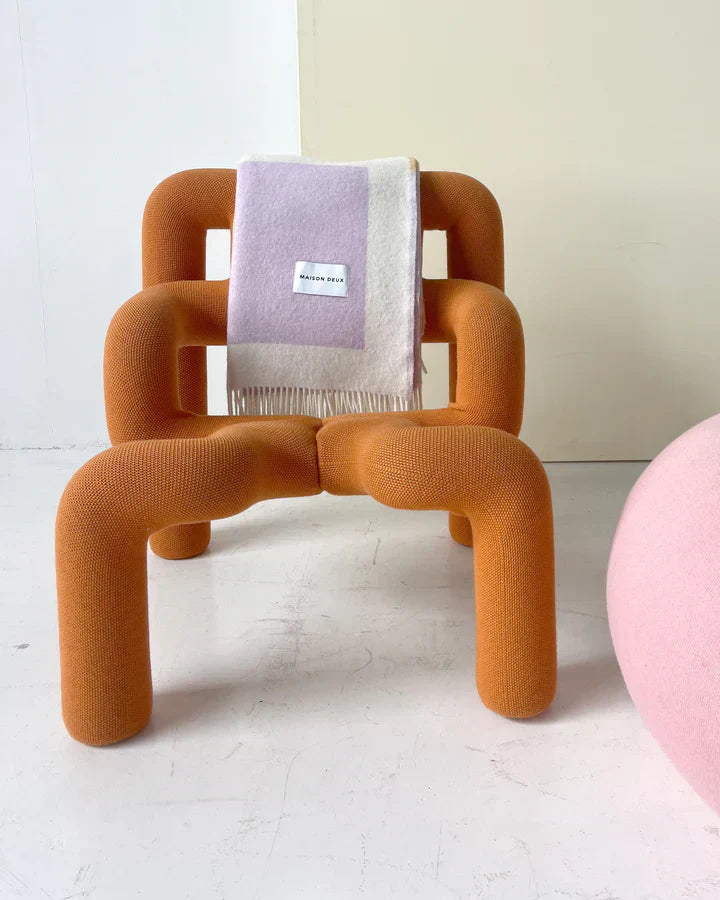 Blanket COLOR BLOCK No. 1 Lilac / Yellow and Orange 4.25 x 6.5 ft - Arte House