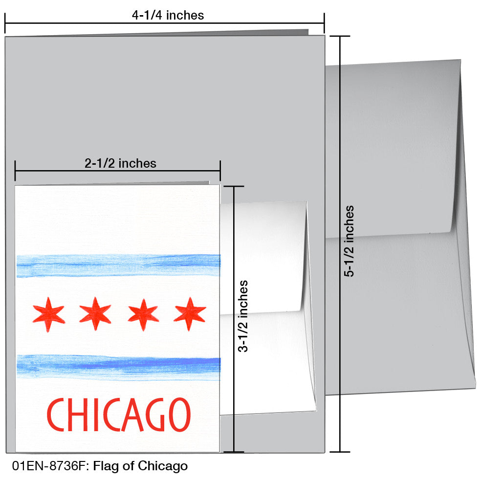 Flag of Chicago, Greeting Card (8736F) - Arte House