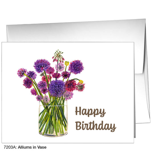 Alliums in Vase, Greeting Card (7203D)