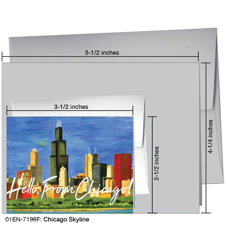 Chicago Skyline, Greeting Card (7196F) - Arte House