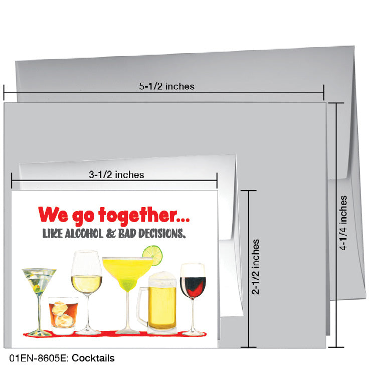Cocktails, Greeting Card (8605E) - Arte House