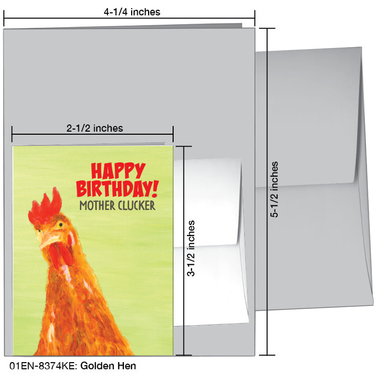 Golden Hen, Greeting Card (8374KE) - Arte House