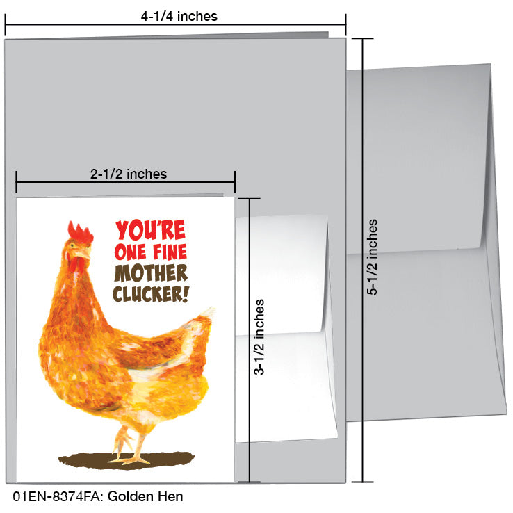 Golden Hen, Greeting Card (8374EA) - Arte House