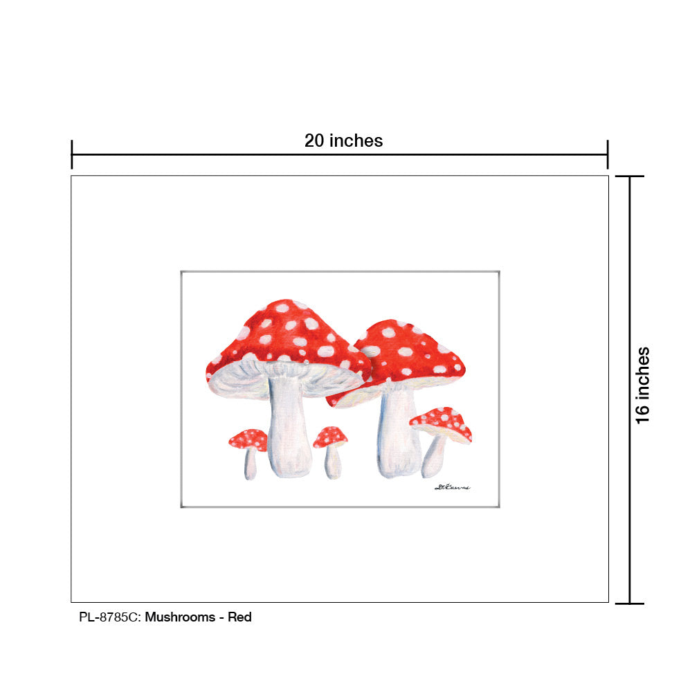 Mushrooms - Red, Print (#8785C) - Arte House