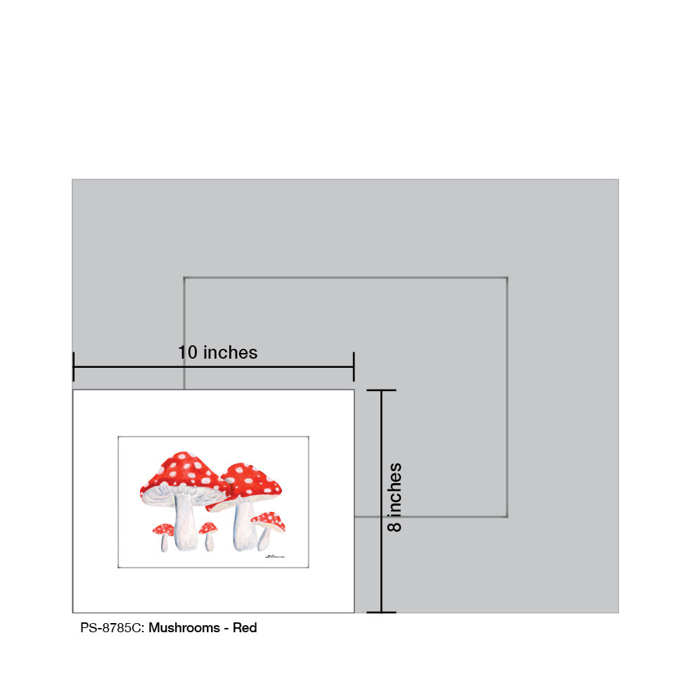 Mushrooms - Red, Print (#8785C) - Arte House