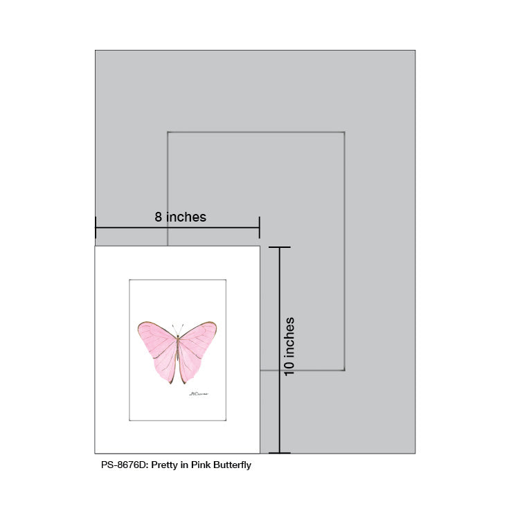 Pretty in Pink Butterfly, Print (#8676D) - Arte House