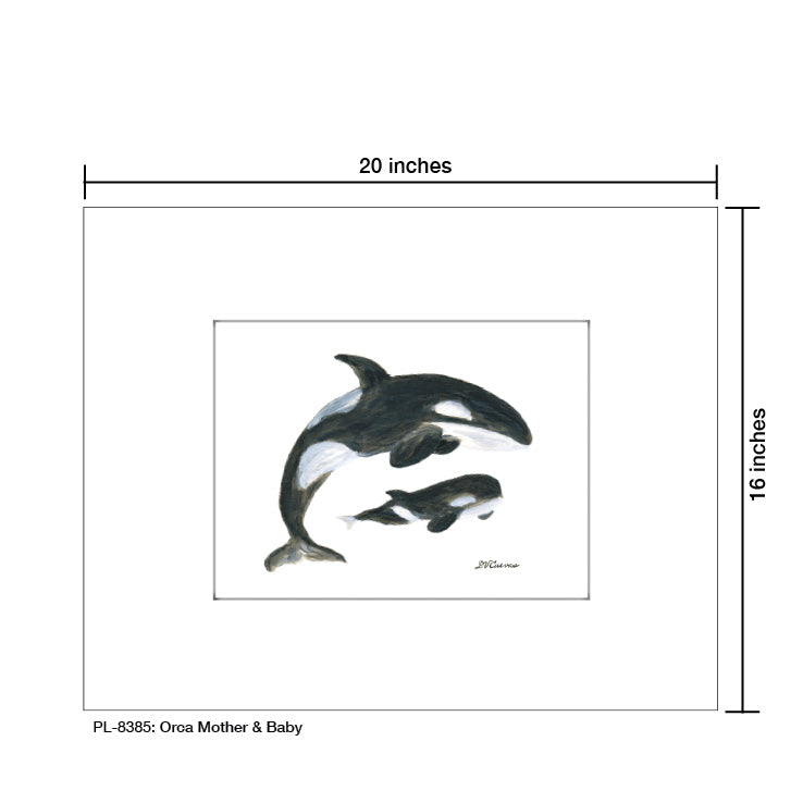 Orca Mother & Baby, Print (#8385B) - Arte House