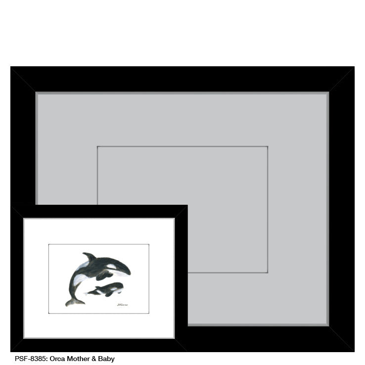 Orca Mother & Baby, Print (#8385B) - Arte House