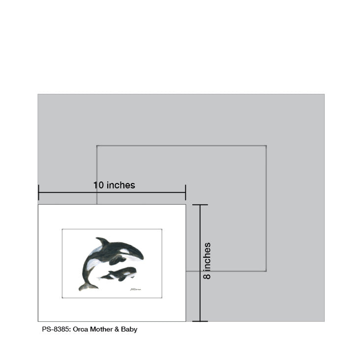 Orca Mother & Baby, Print (#8385B) - Arte House