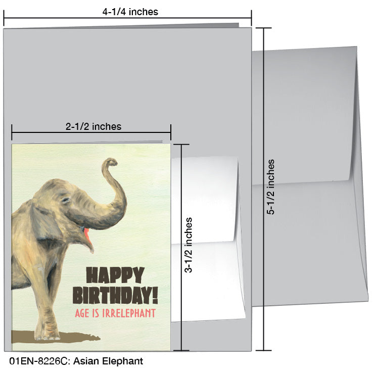 Asian Elephant, Greeting Card (8226C)