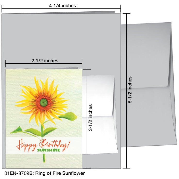Ring of Fire Sunflower, Greeting Card (8709B)