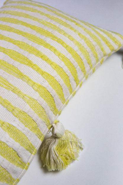 Antigua Pillow - Faded Yellow Stripe