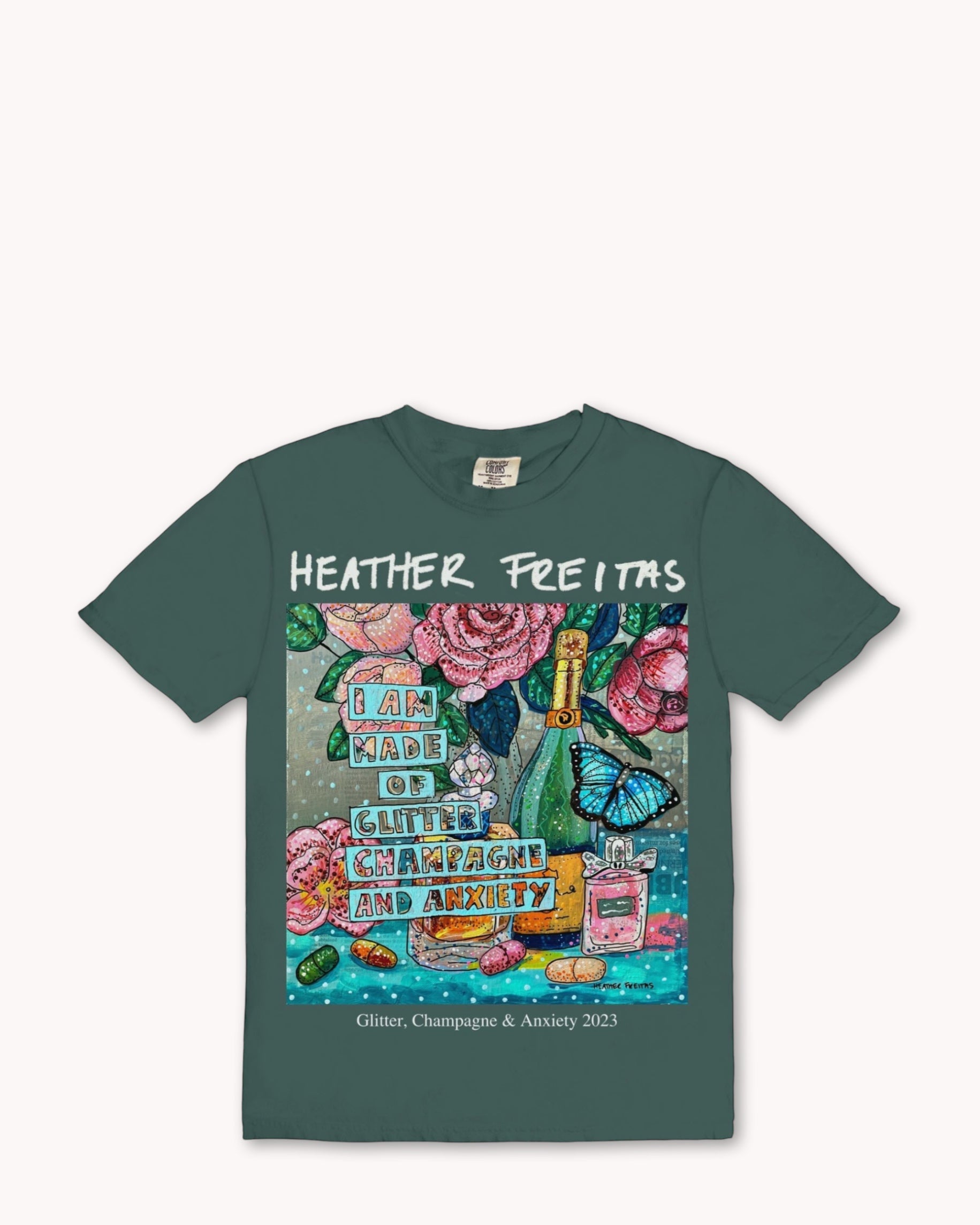 Glitter, Champagne & Anxiety Tee - Arte House