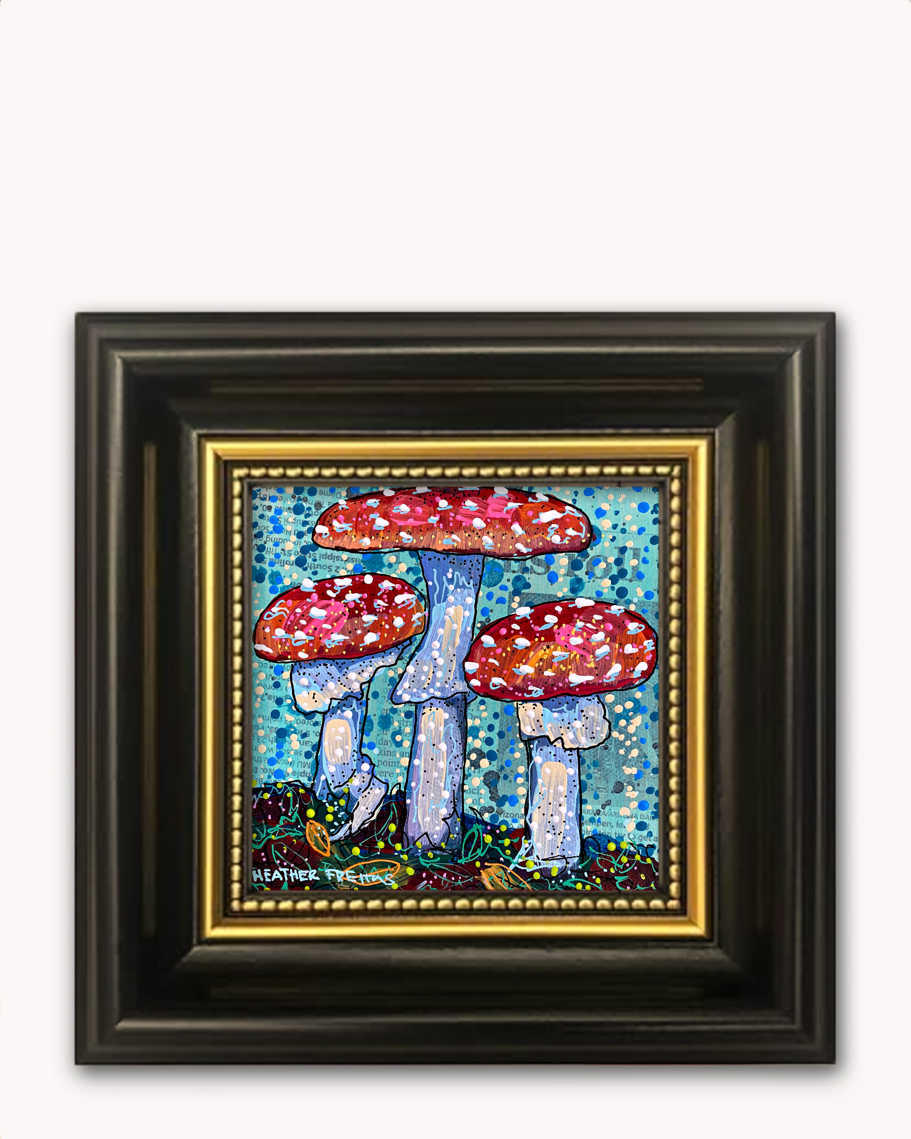 Rain & Mushrooms Framed Magnet ( Medium ) - Arte House