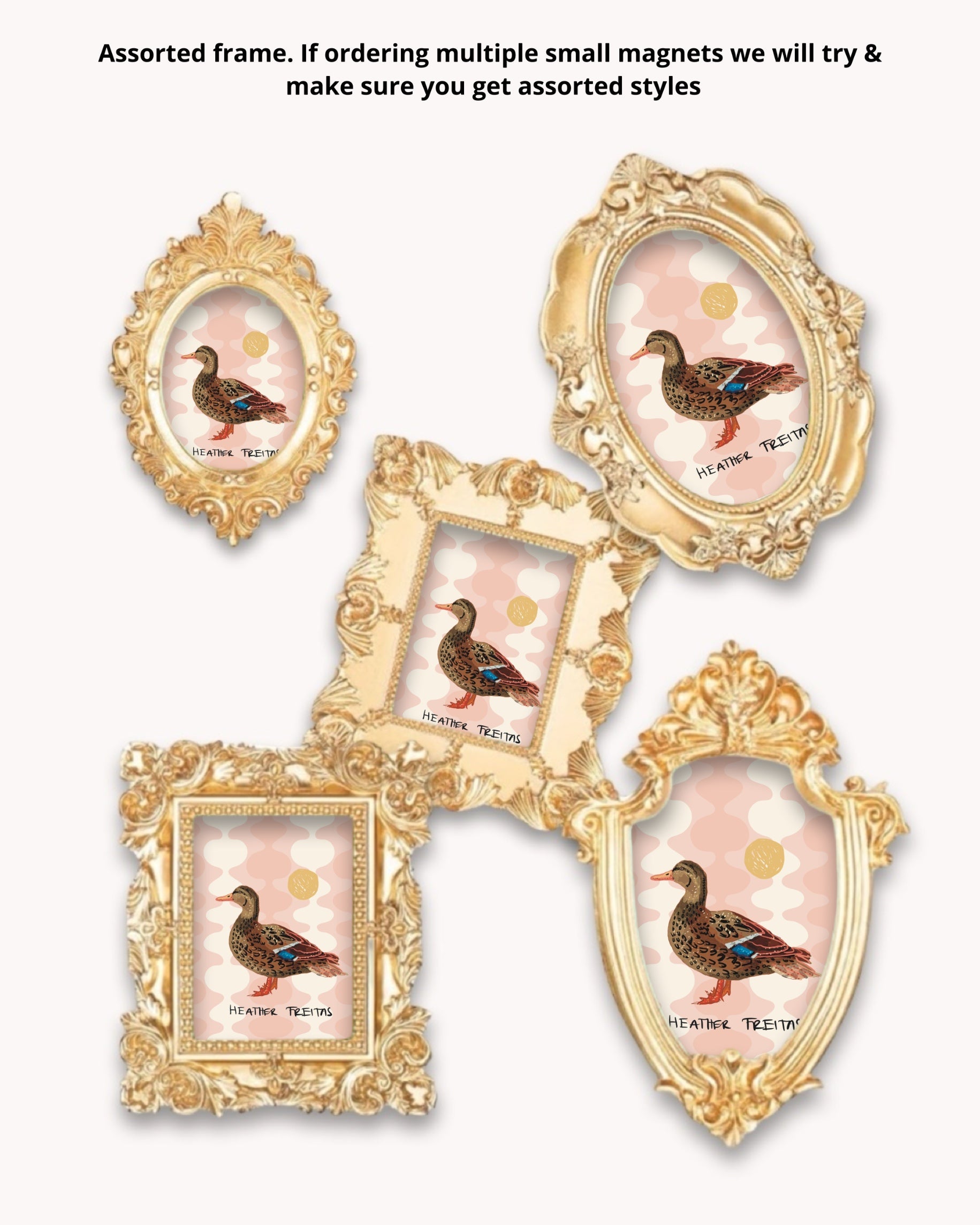 Lady Duck Framed Magnet ( Small ) - Arte House