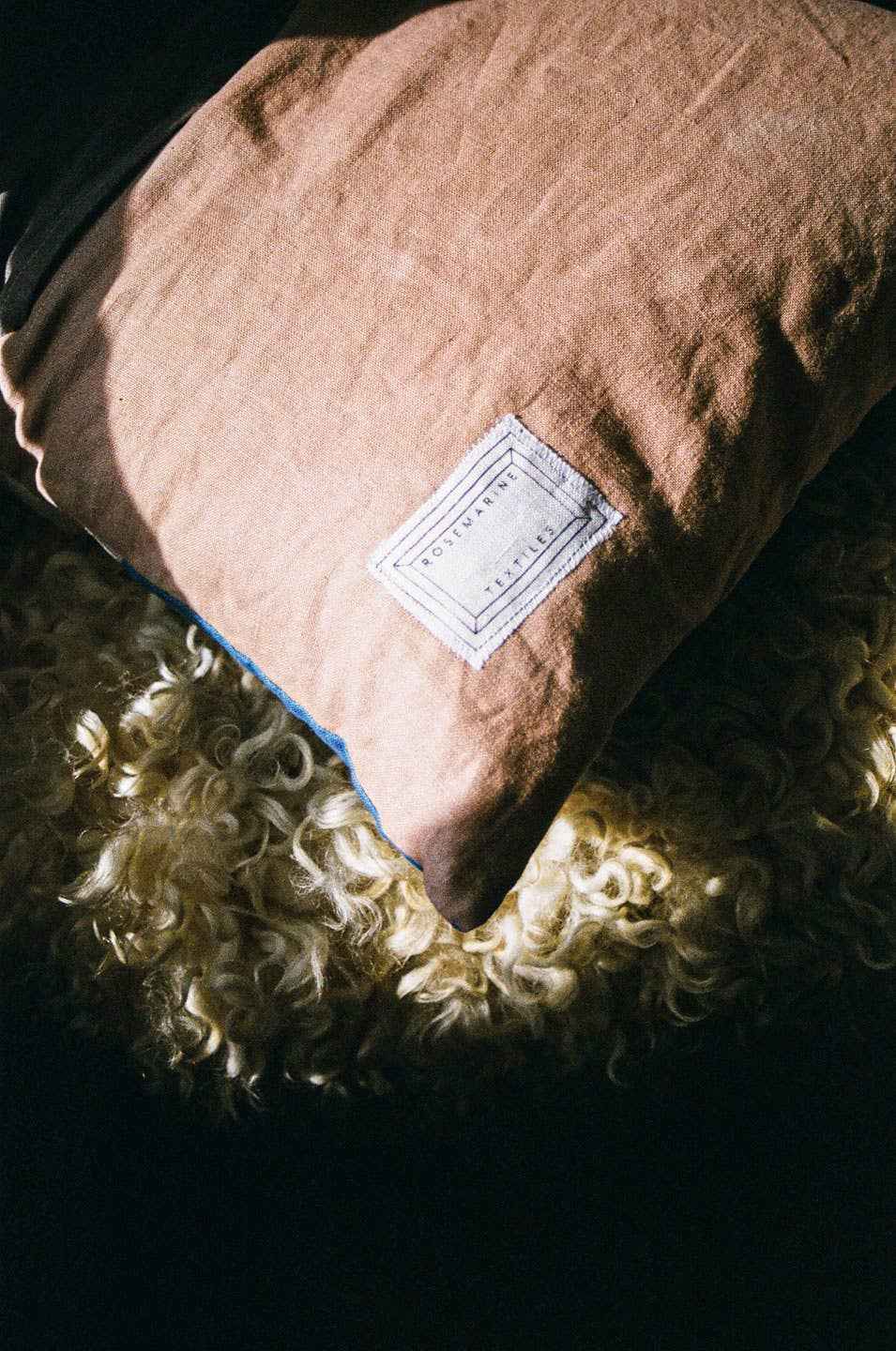 Yin yang pillow  in charcoal | naturally dyed linen sham