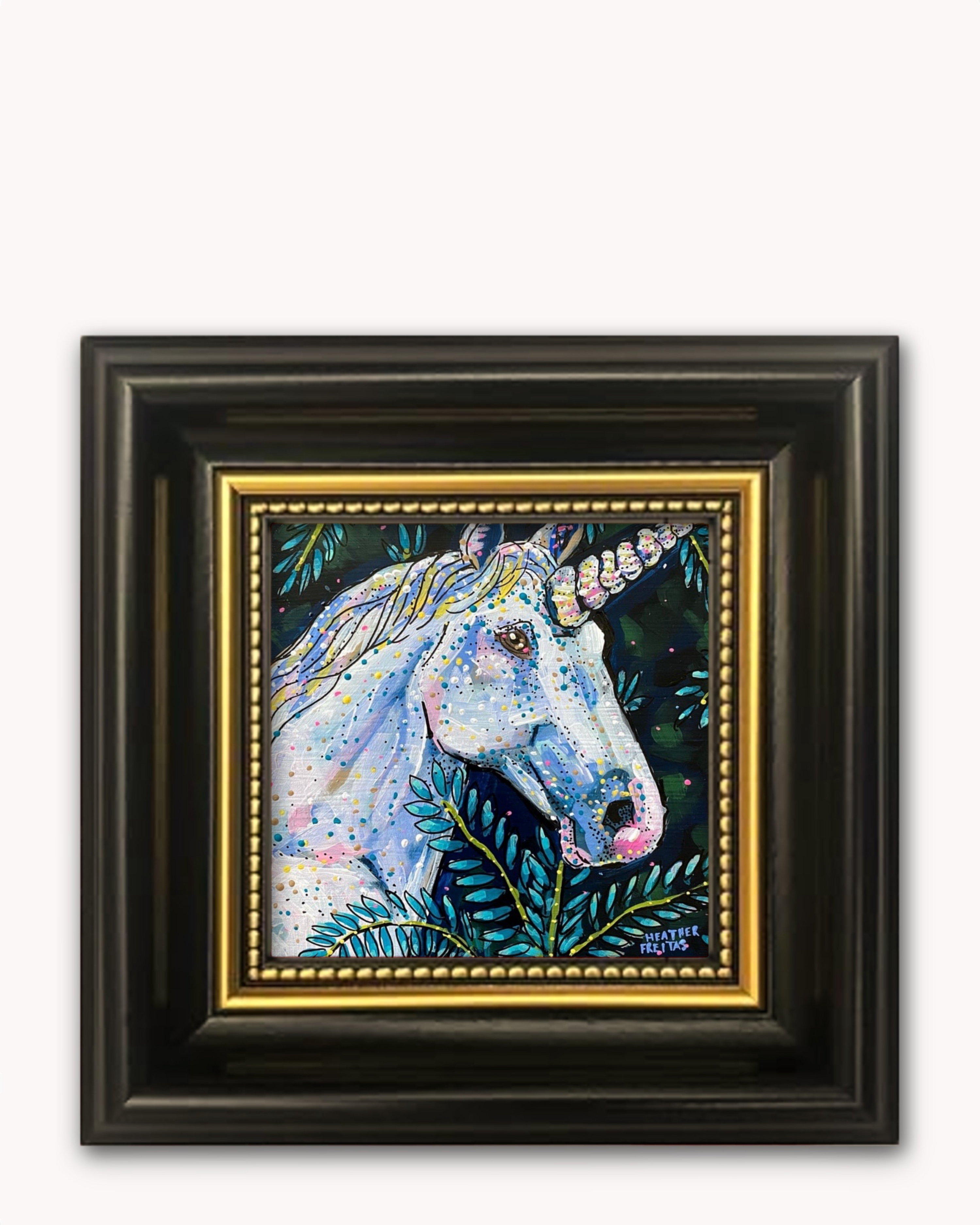 Emerald Unicorn Framed Magnet ( Medium ) - Arte House