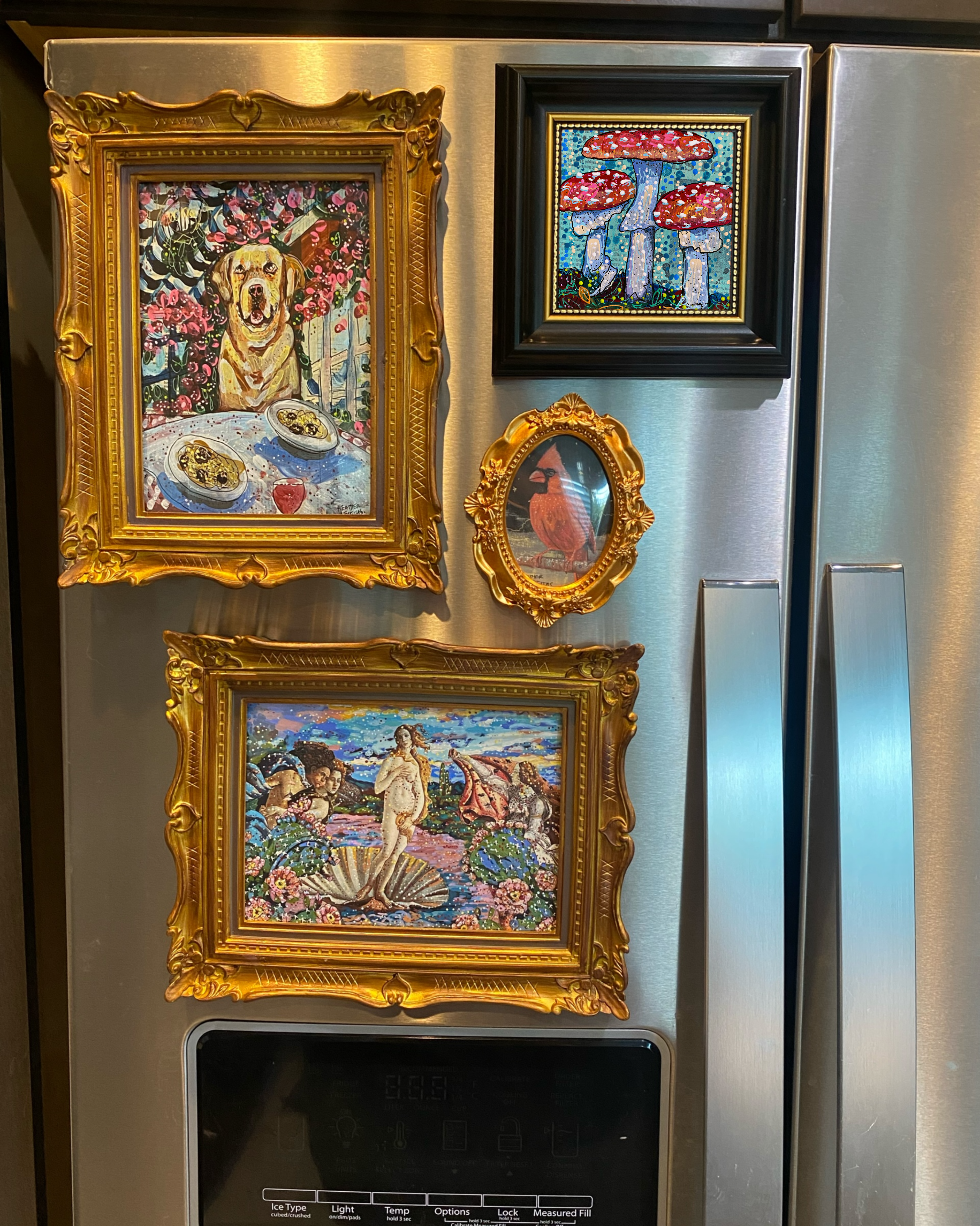 Rain & Mushrooms Framed Magnet ( Medium ) - Arte House