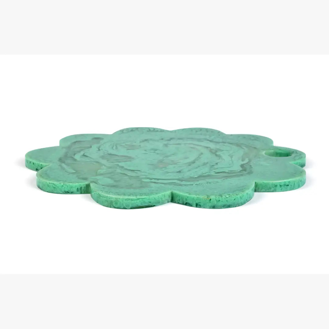 Scallop Resin Cheese Charcuterie Board, Green - 12 Inches - Arte House