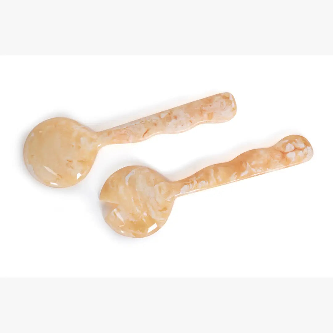 Resin Salad Server-Peach  (Set of 2), 12.40 x 3.93 Inches - Arte House