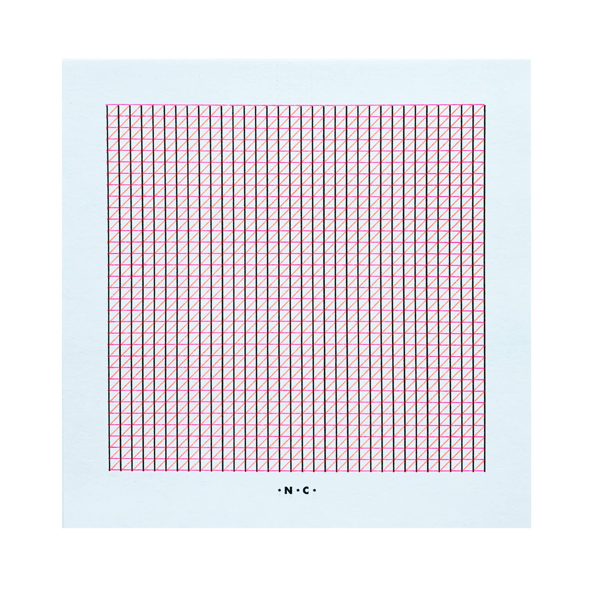 XYZ Moire - Square Risograph Print