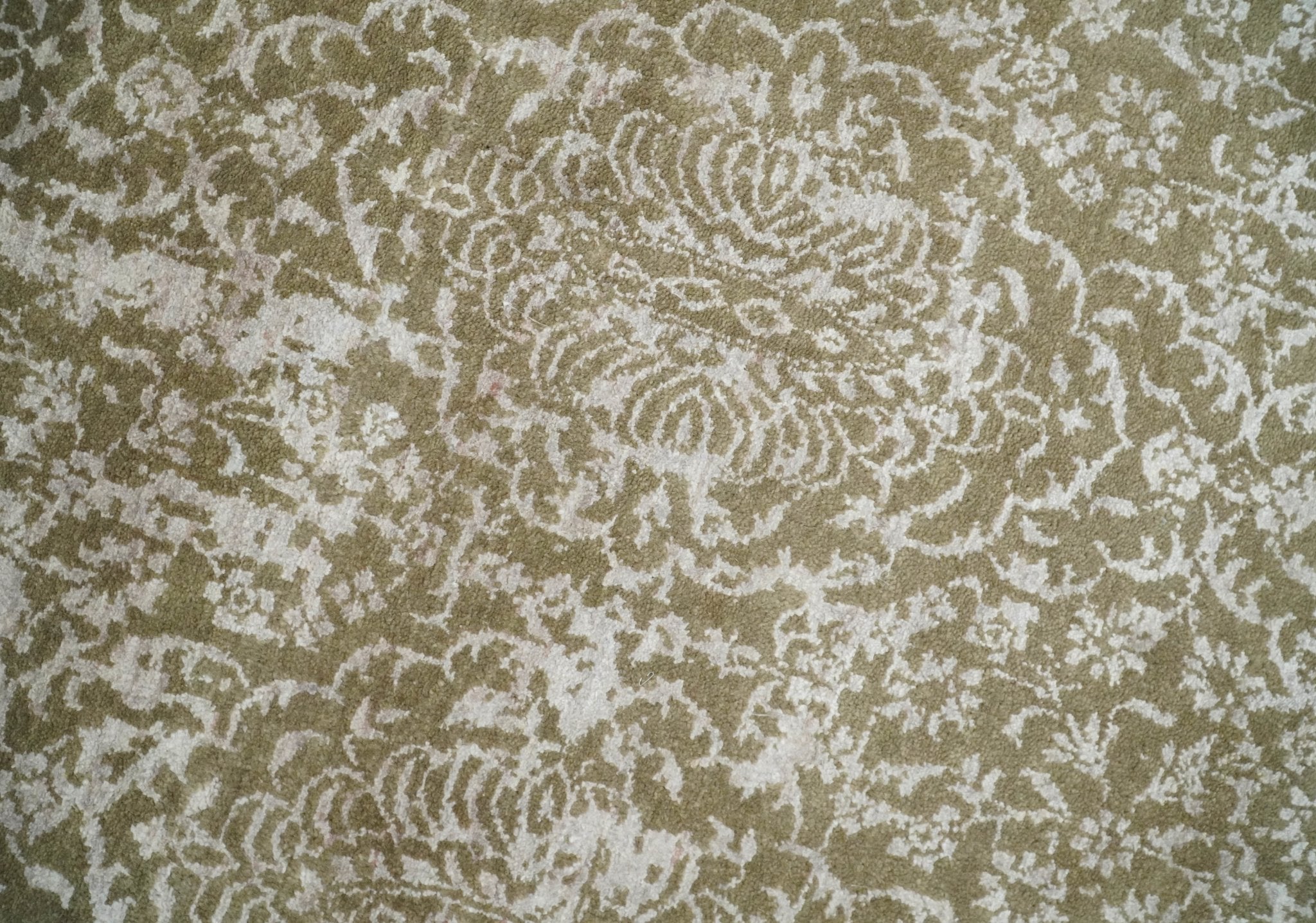 4x6 Fine Hand Knotted Olive and Silver Traditional Vintage Persian Style Antique Wool and SIlk Rug | AGR16 - Arte House