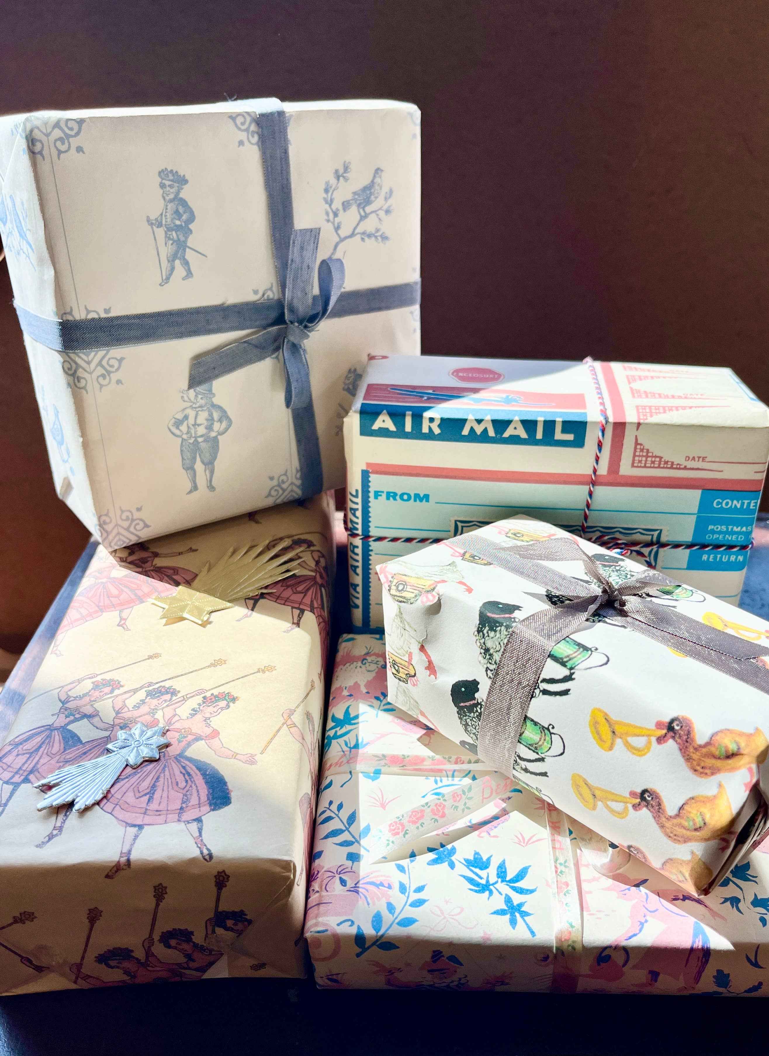 Parcel Artisan Wrapping Paper, Block Print