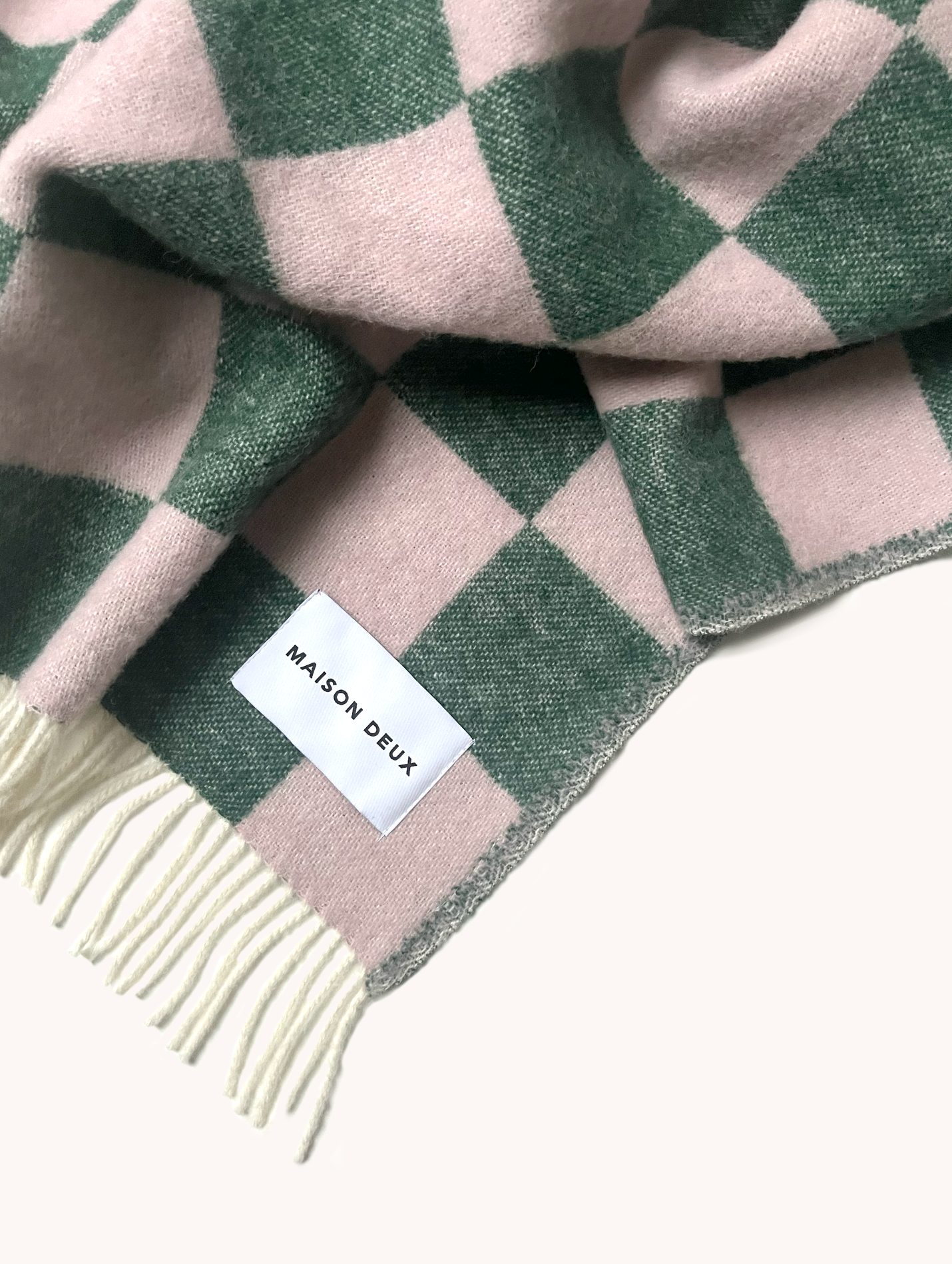 Blanket CHECKERBOARD Green / Pink 4.25 x 6.5 ft - Arte House