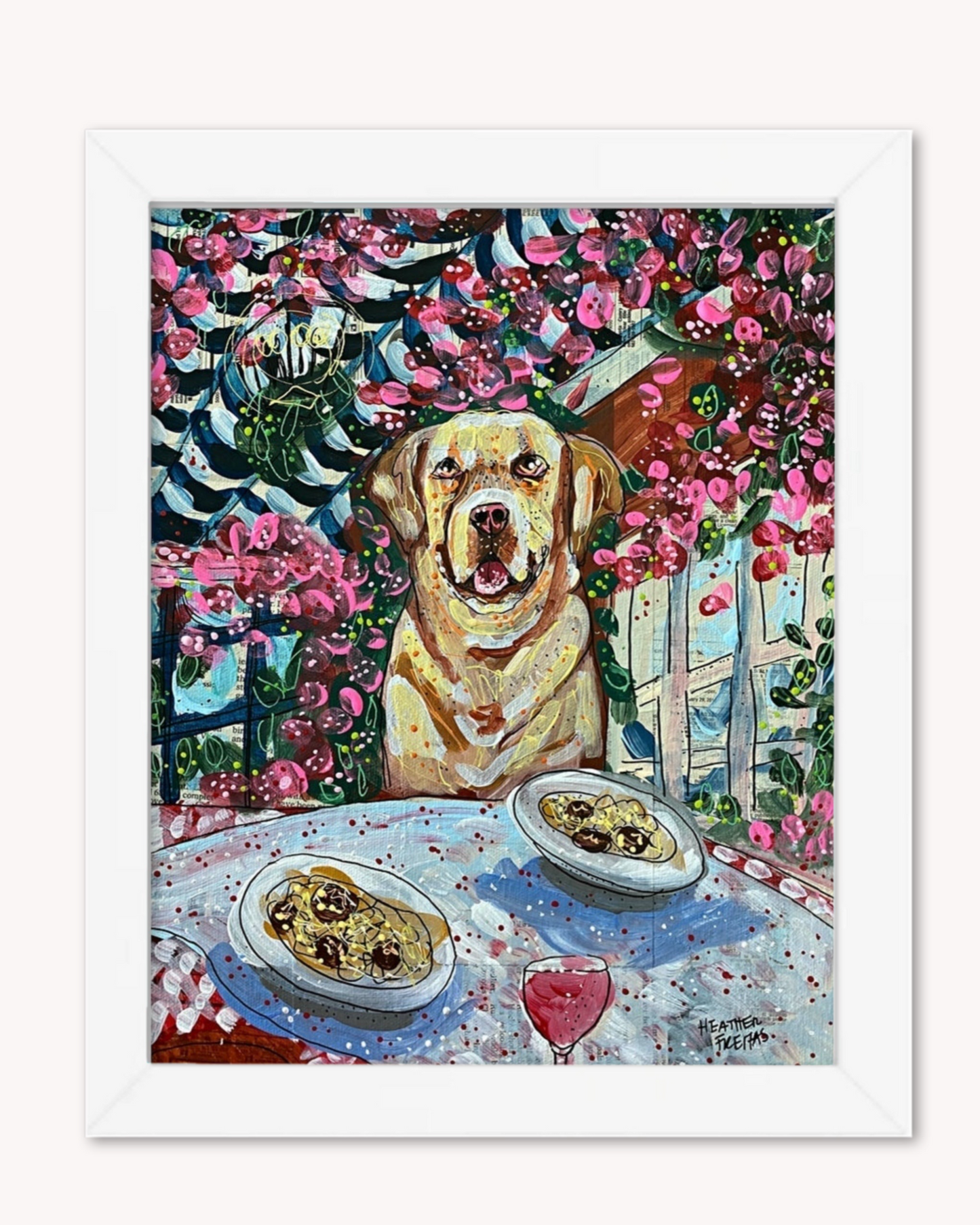 Yellow Lab Dining Print
