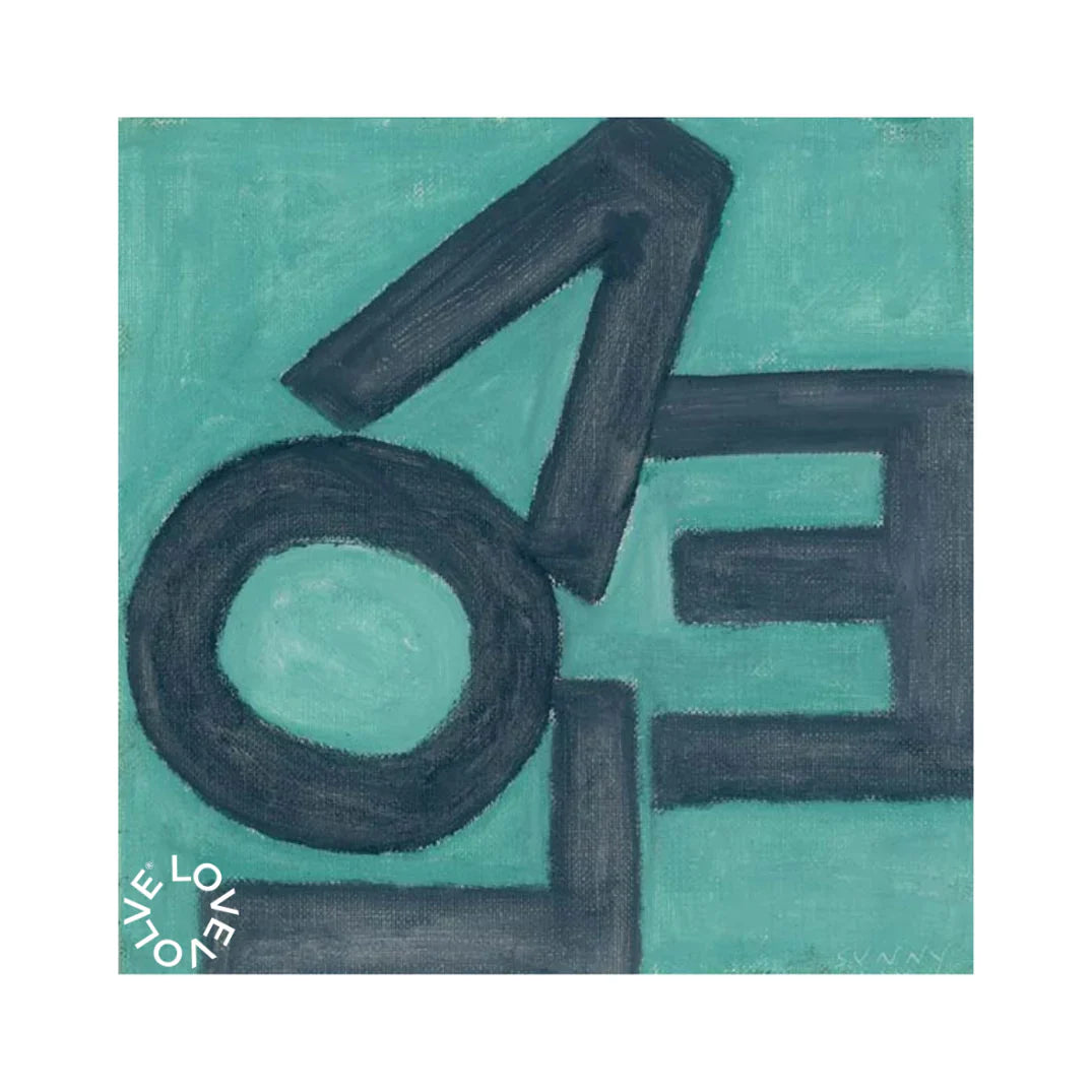 LOVE Square© Print - Charcoal and Aqua