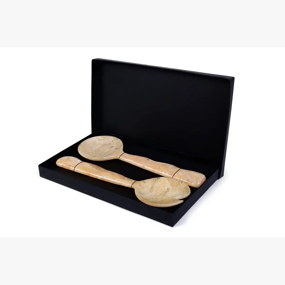 Resin Salad Server-Peach  (Set of 2), 12.40 x 3.93 Inches - Arte House
