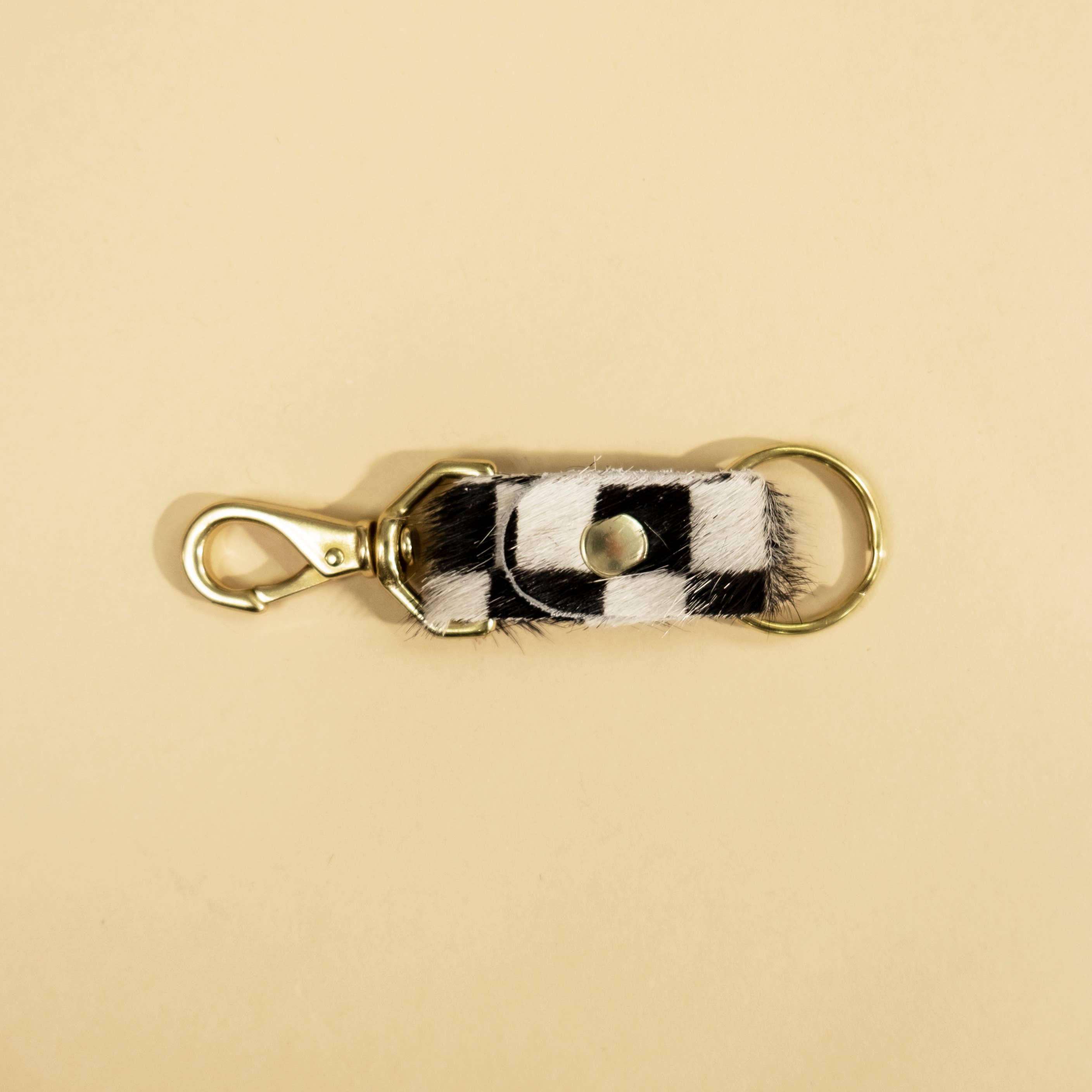 Keychain - Checkered Hair on Hide