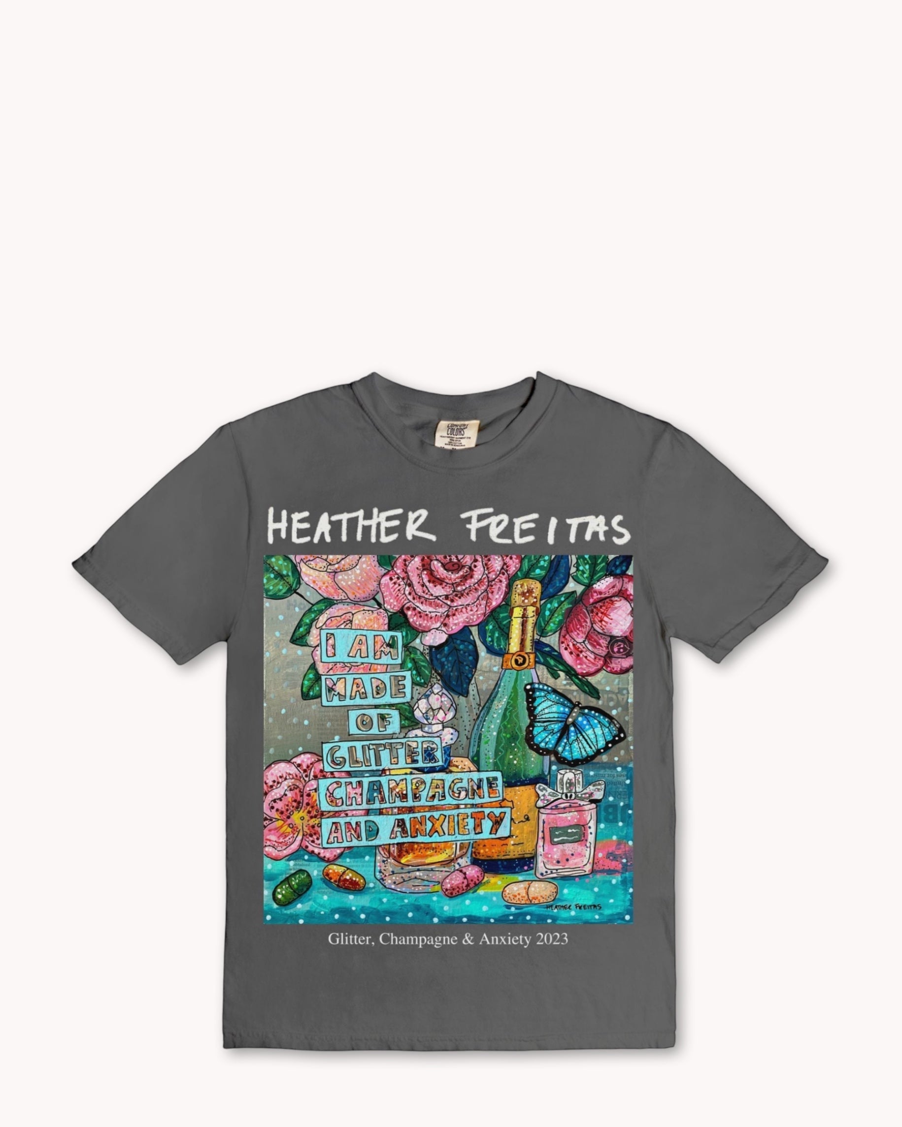 Glitter, Champagne & Anxiety Tee - Arte House