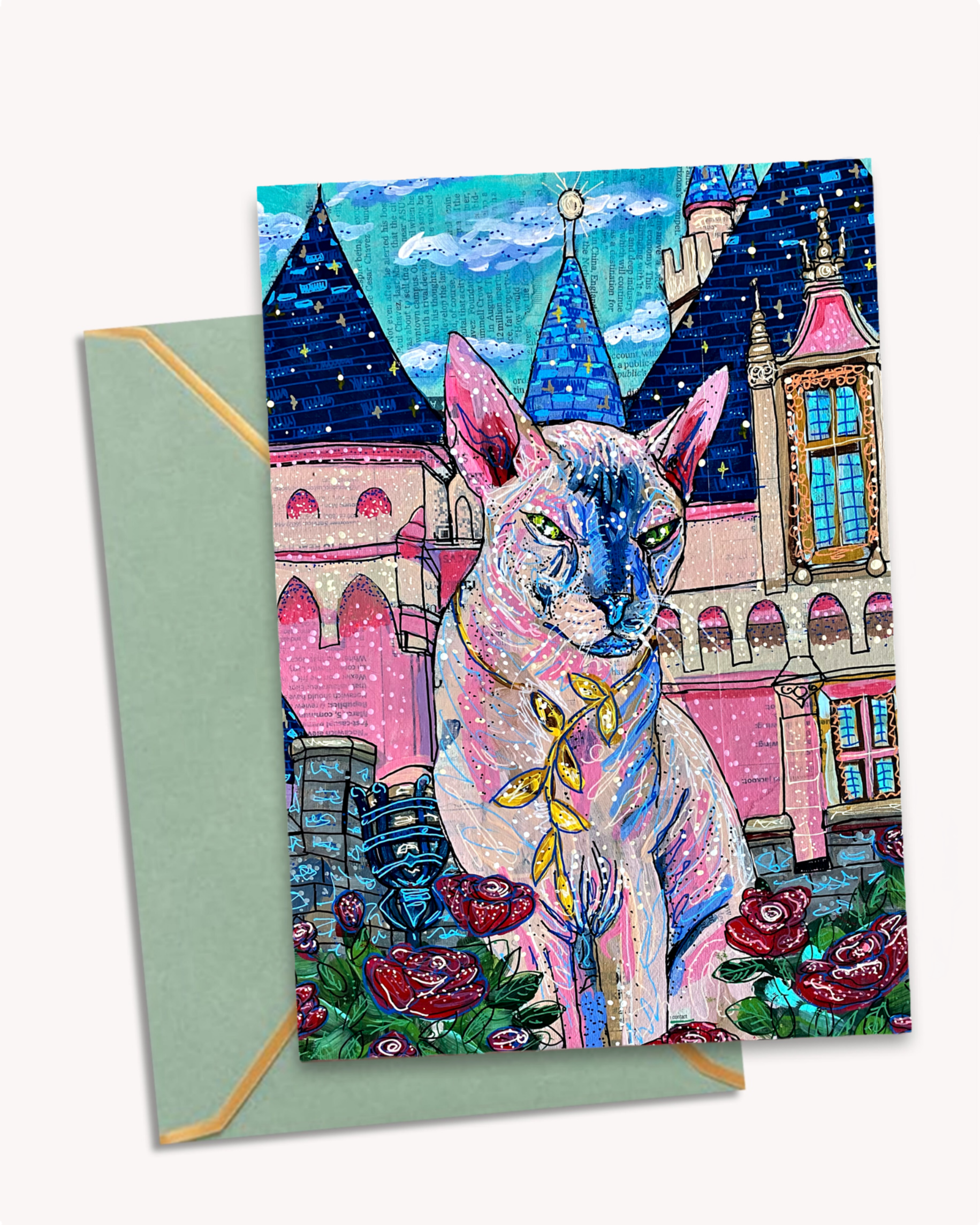 Mix Castle Cat - Greeting Card / Fine Art Print - Arte House