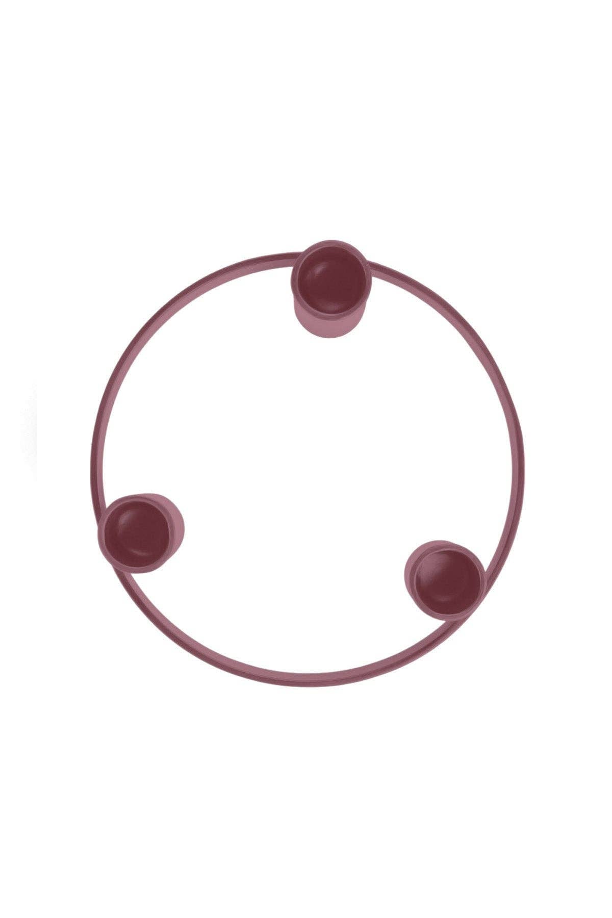 Round Metal Candelabra Ring in Old Rose