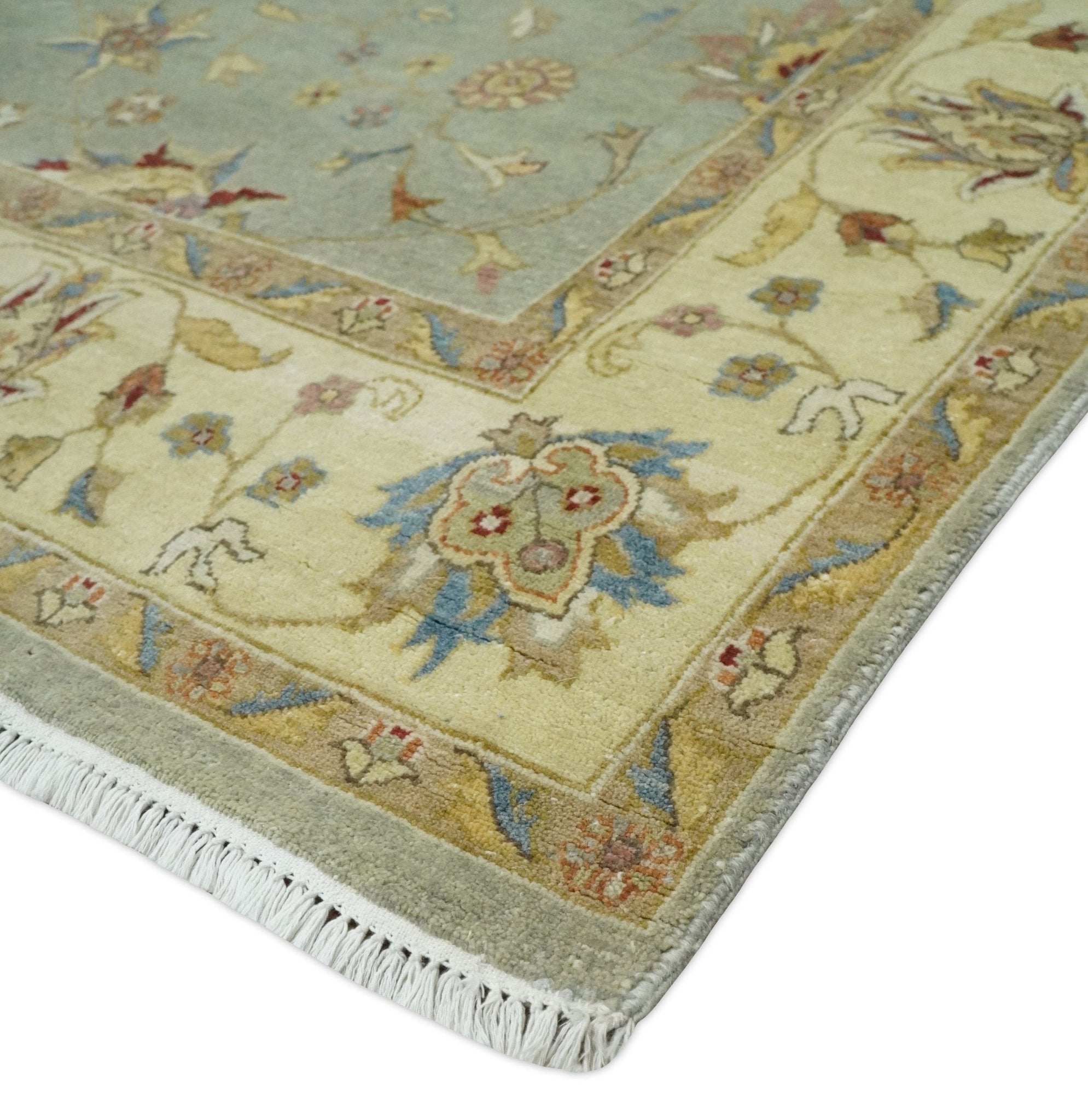 6x8 Fine Hand Knotted Silver and Ivory Traditional Vintage Persian Style Antique Wool Rug | AGR30 - Arte House