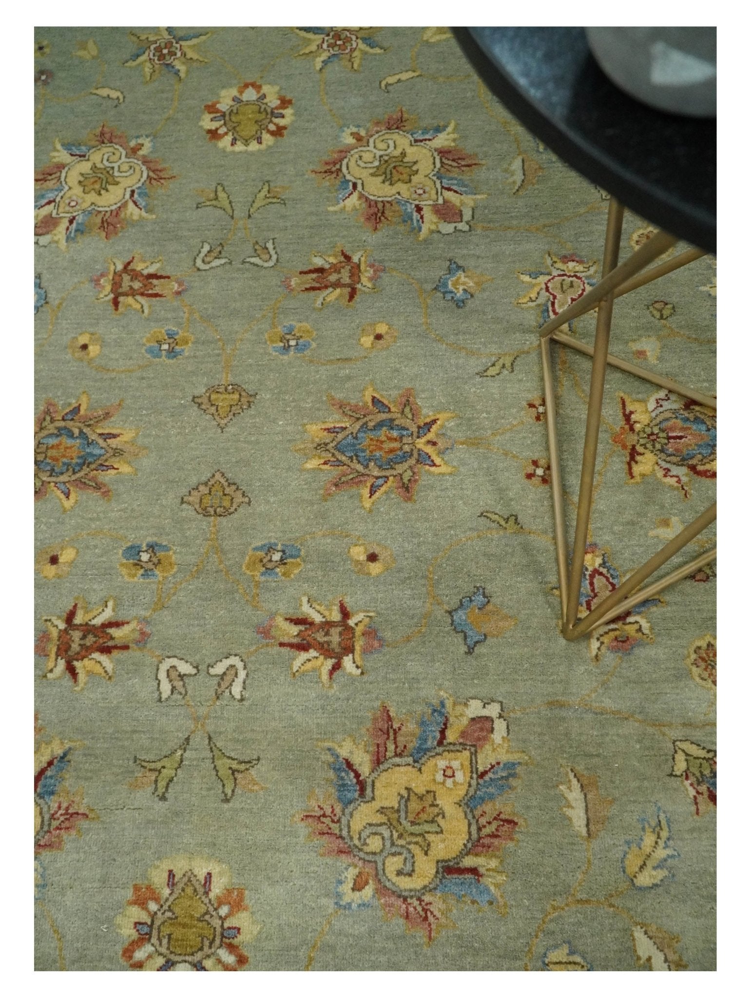 6x8 Fine Hand Knotted Silver and Ivory Traditional Vintage Persian Style Antique Wool Rug | AGR30 - Arte House