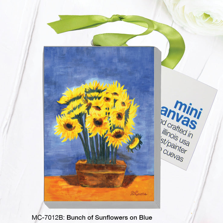 Bunch of Sunflowers on Blue, Mini Canvas (MC-7012B) - Arte House