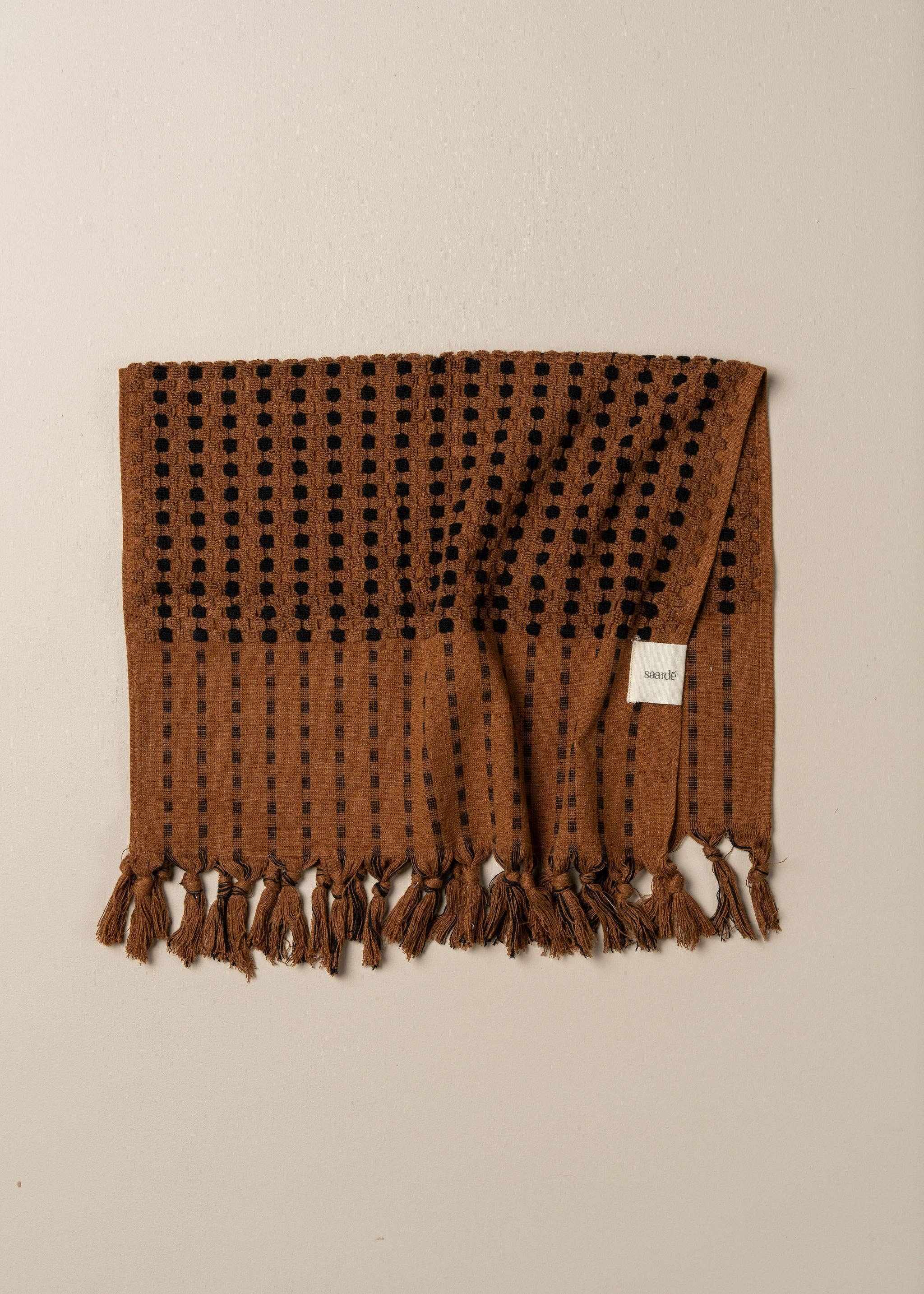 Turkish Hand Towel - Chocolate/Black