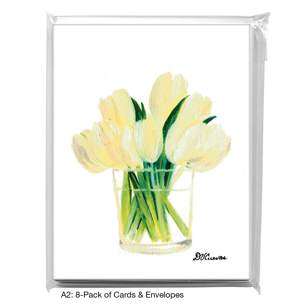 White Tulips in Glass, Greeting Card (7096F)
