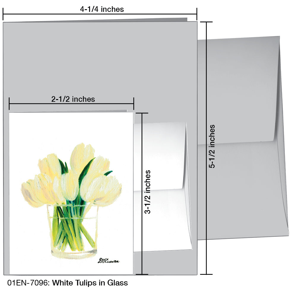 White Tulips in Glass, Greeting Card (7096F)