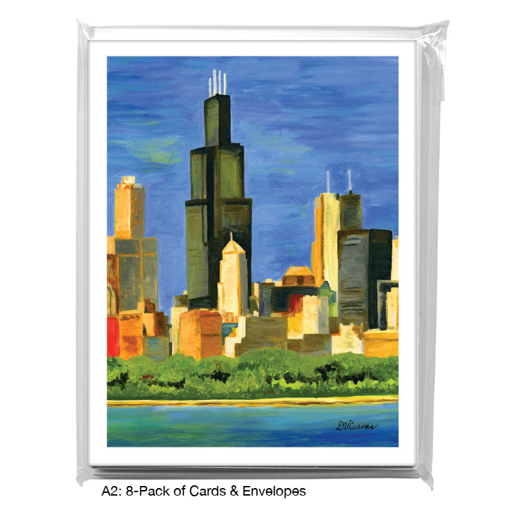 Chicago Skyline, Greeting Card (7196C) - Arte House