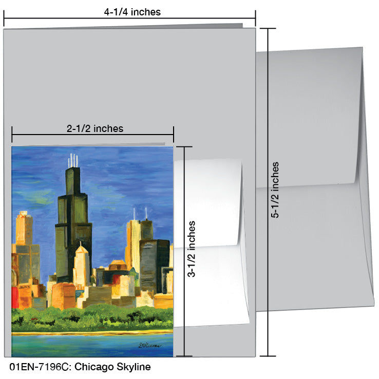 Chicago Skyline, Greeting Card (7196C) - Arte House