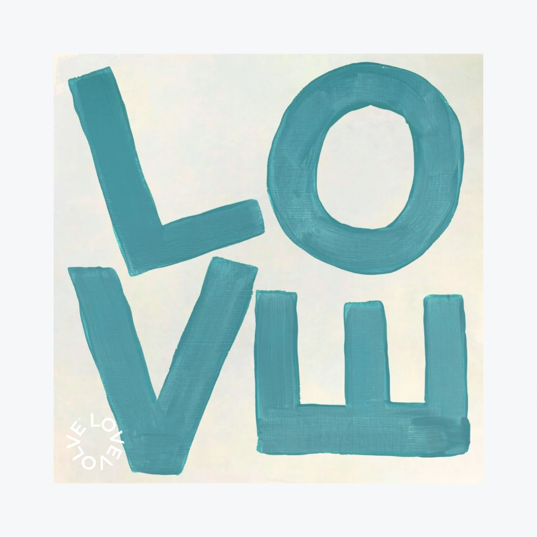 LOVE Square© Print - Teal and White